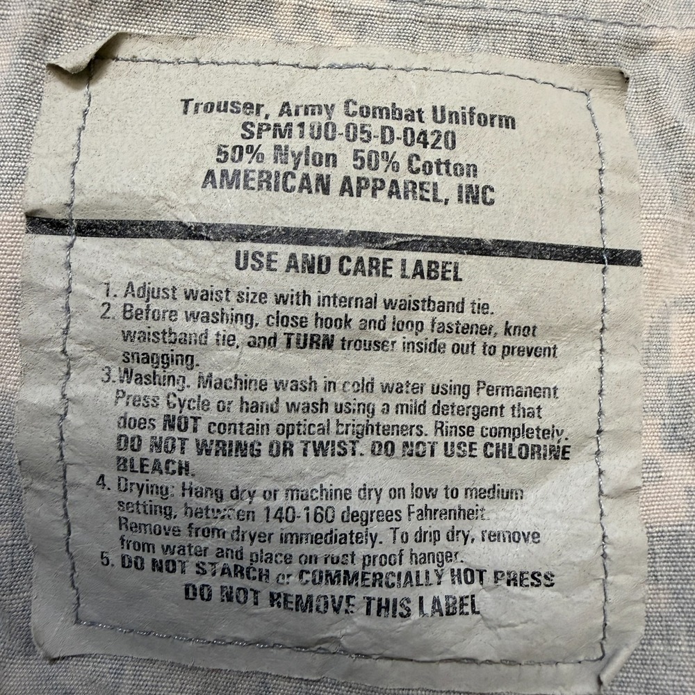 US Army Combat Uniform ACU Digital Camo Trousers Medium Short - Picture 5 of 12